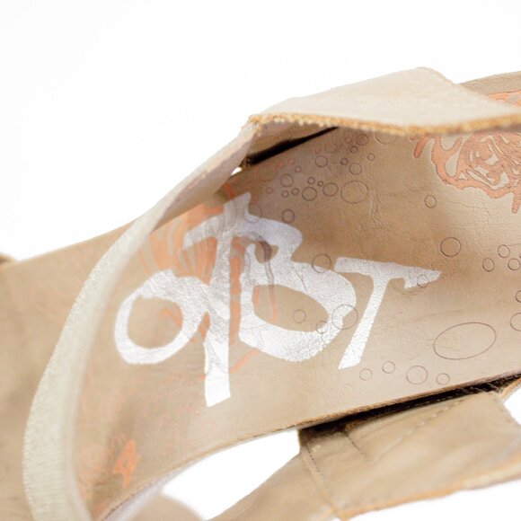 OTBT | Bushnell Gold Leather Platform Wedge Sandals Women's Size 10 - Picture 9 of 11